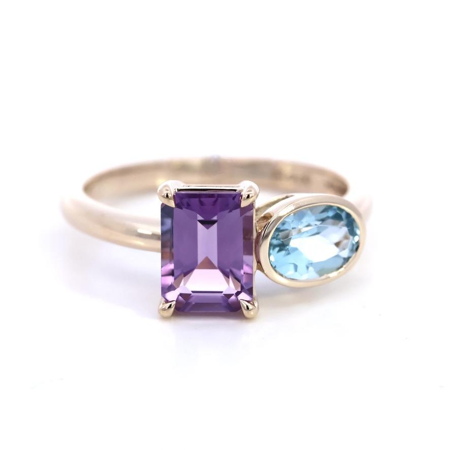 AMETHYST AND BLUE TOPAZ DRESS RING