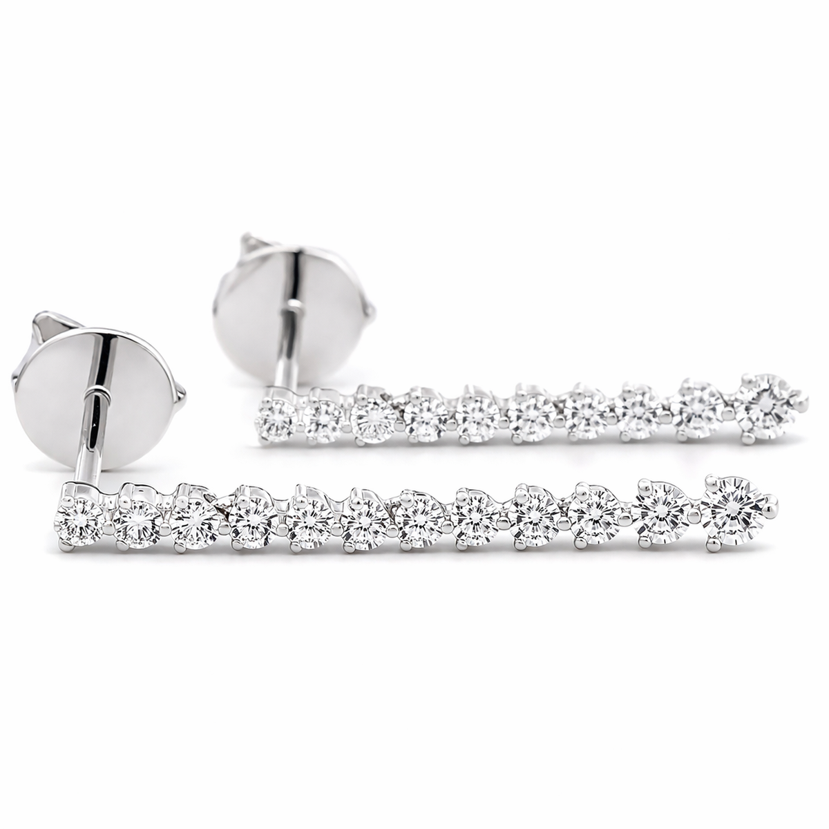 18ct white gold diamond drop earrings, NY2K Jewellers, Maroochydore