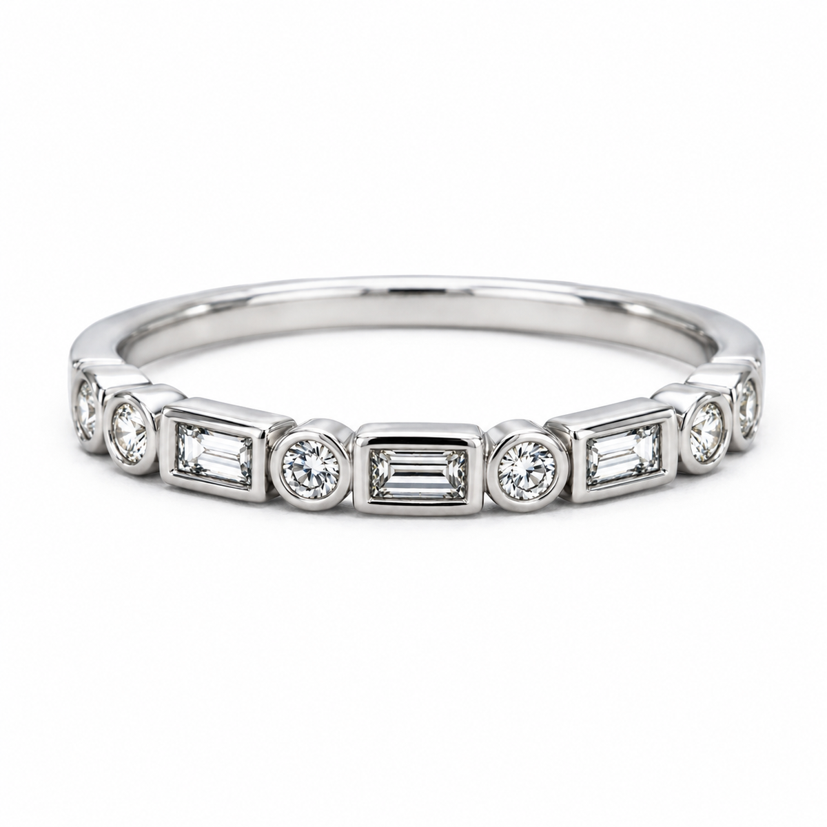 18CT WHITE GOLD DIAMOND BAND - KRIKOS
