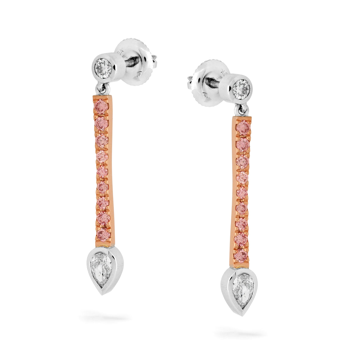 ARGYLE PINK AND WHITE DIAMOND EARRINGS - DESERT ROSE