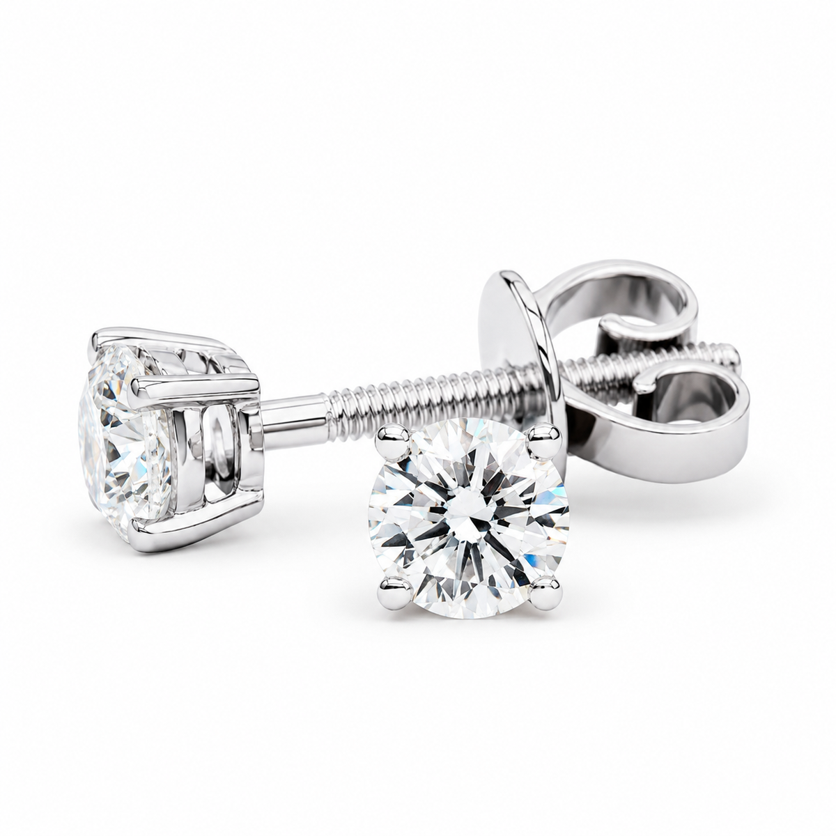 HANDCRAFTED 0.50CT DIAMOND STUD EARRINGS