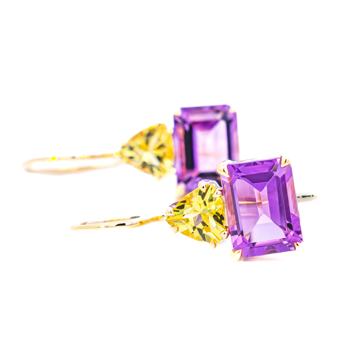 Amethyst and lemon quartz earrings, NY2K Jewellers, Maroochydore
