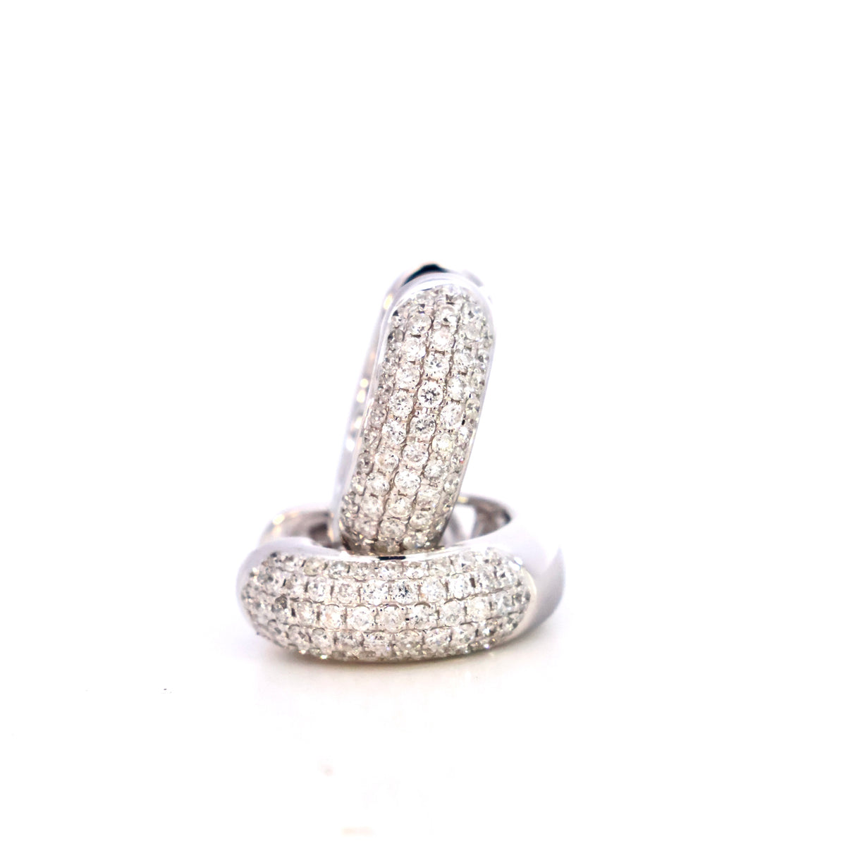 18ct white gold diamond huggies, NY2K Jewellers, Maroochydore