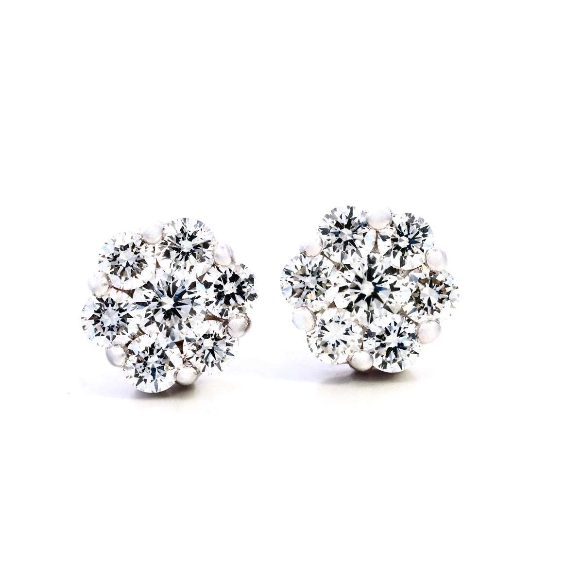 18ct white gold cluster diamond earrings, NY2K Jewellers, Maroochydore