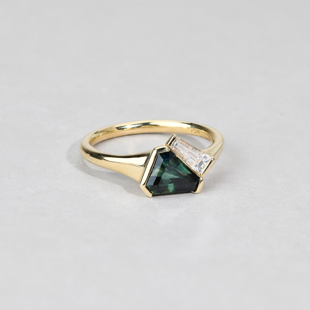 PARTI SAPPHIRE AND DIAMOND RING - WREN