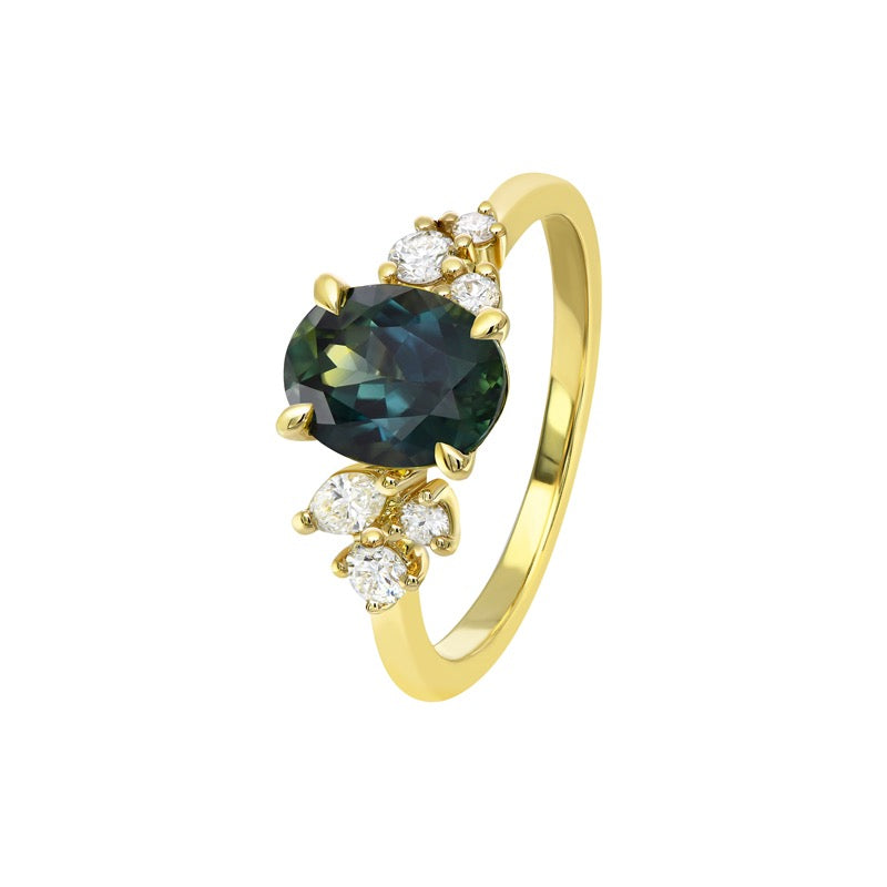 PARTI SAPPHIRE AND DIAMOND RING - AURELIA