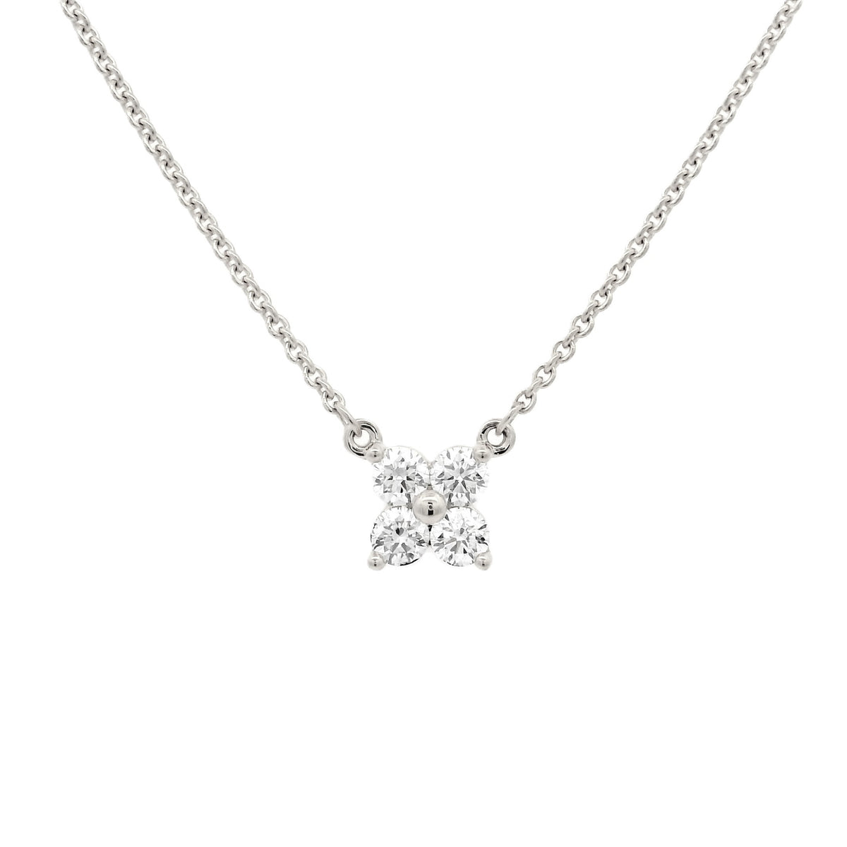 18CT WHITE GOLD FLOWER DIAMOND PENDANT