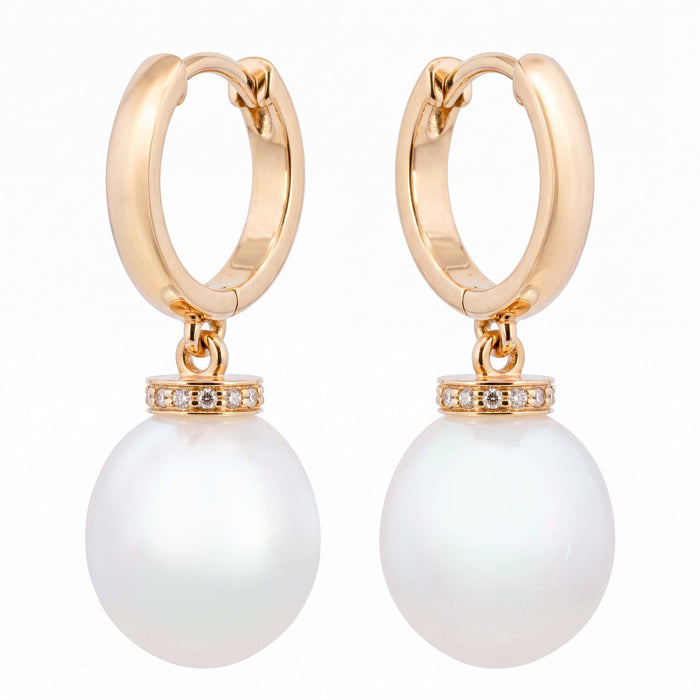 AUTORE DIAMOND AND SOUTH SEA PEARL EARRINGS