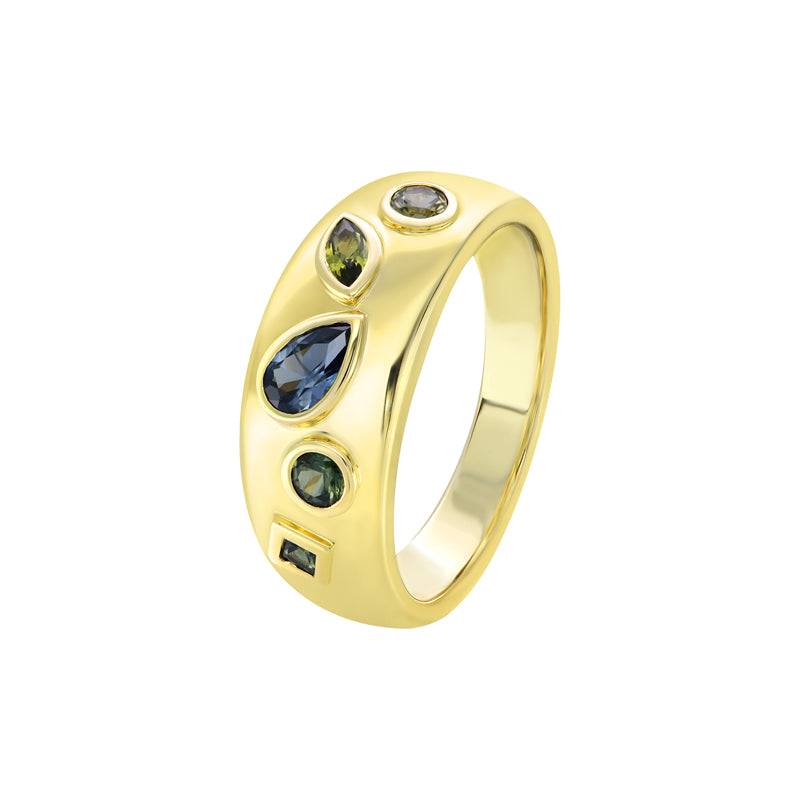 MULTI COLOUR SAPPHIRE RING - AIDEN