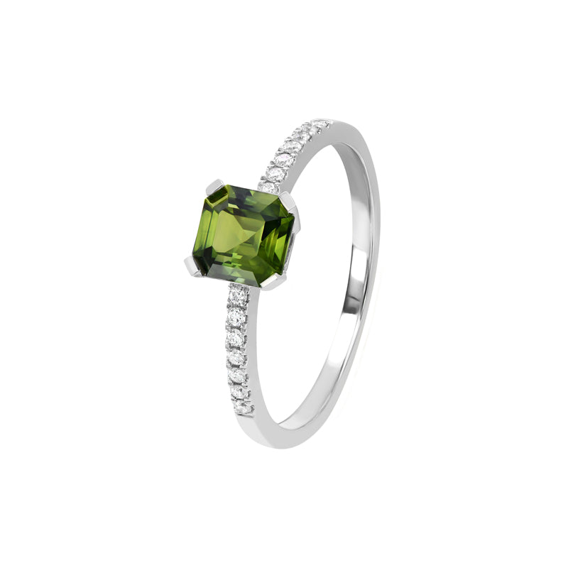 GREEN SAPPHIRE AND DIAMOND RING - DIONNE