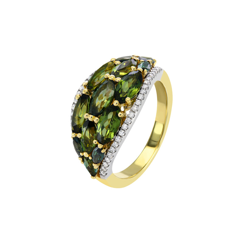 MULTI COLOUR SAPPHIRE AND DIAMOND RING - JARAH