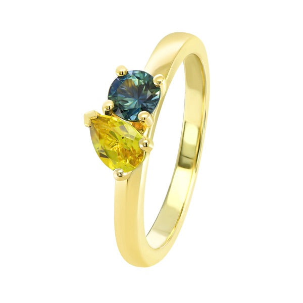 YELLOW AND BLUE SAPPHIRE RING - LA DEUX
