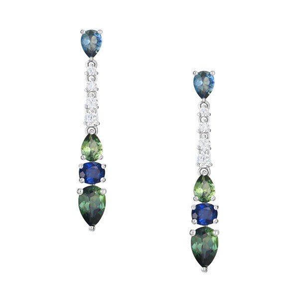 BLUE SAPPHIRE AND DIAMOND EARRINGS - TATIARA