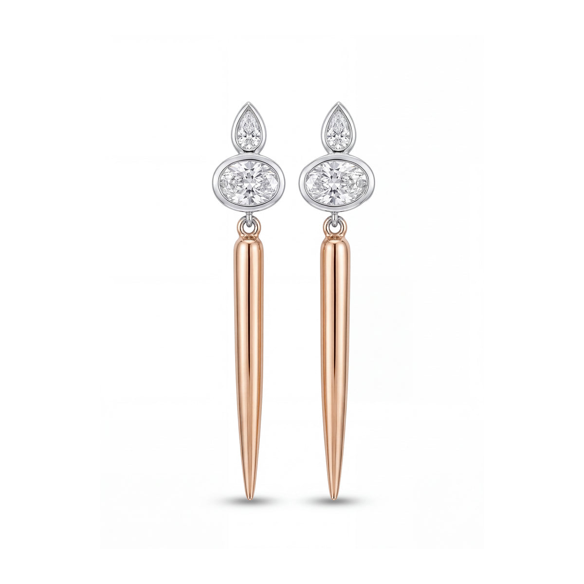 Handcrafted diamond drop earrings in 18ct gold, NY2K Jewellers, Maroochydore