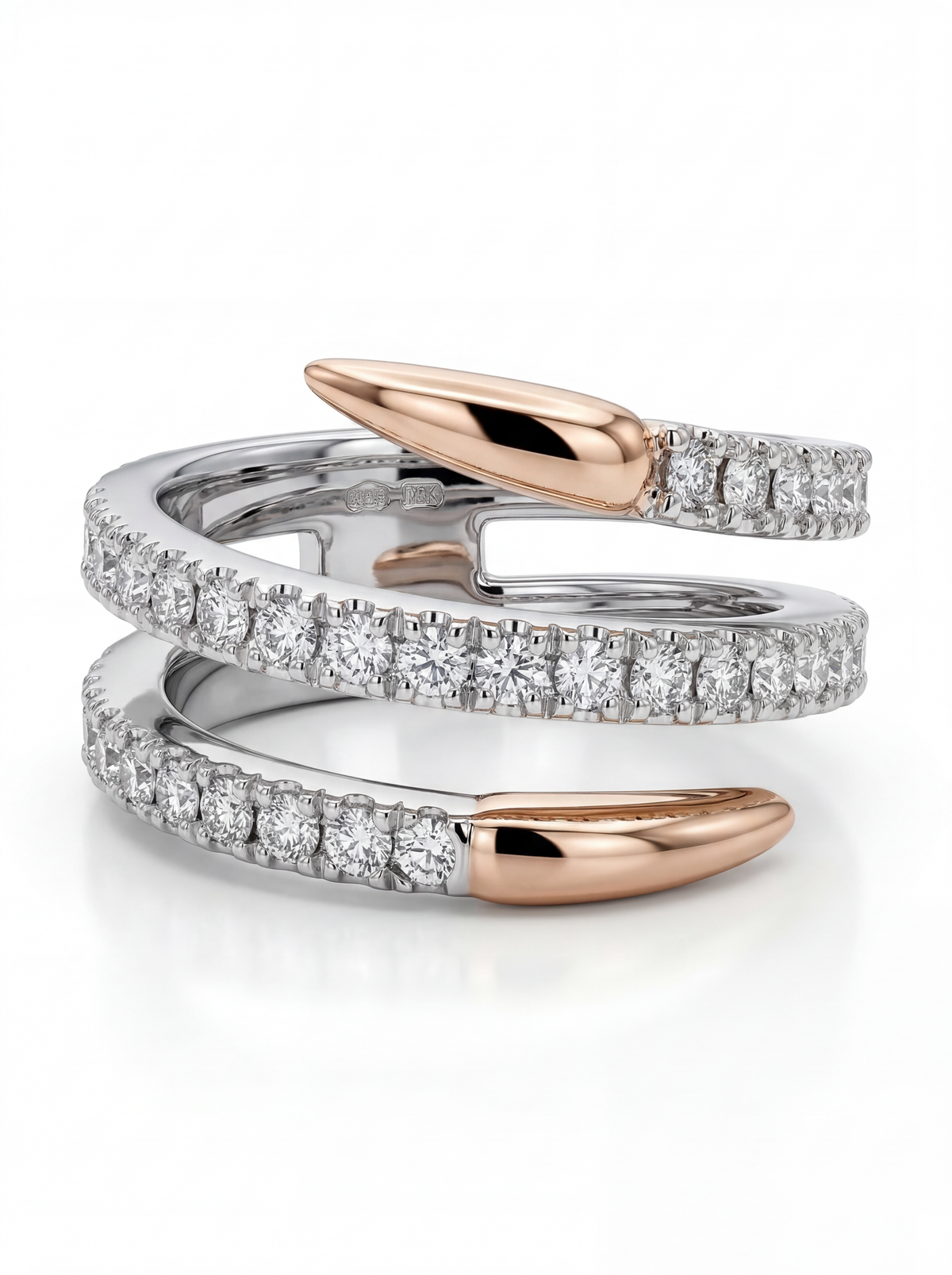 HANDCRAFTED DIAMOND COIL RING - KYOKO