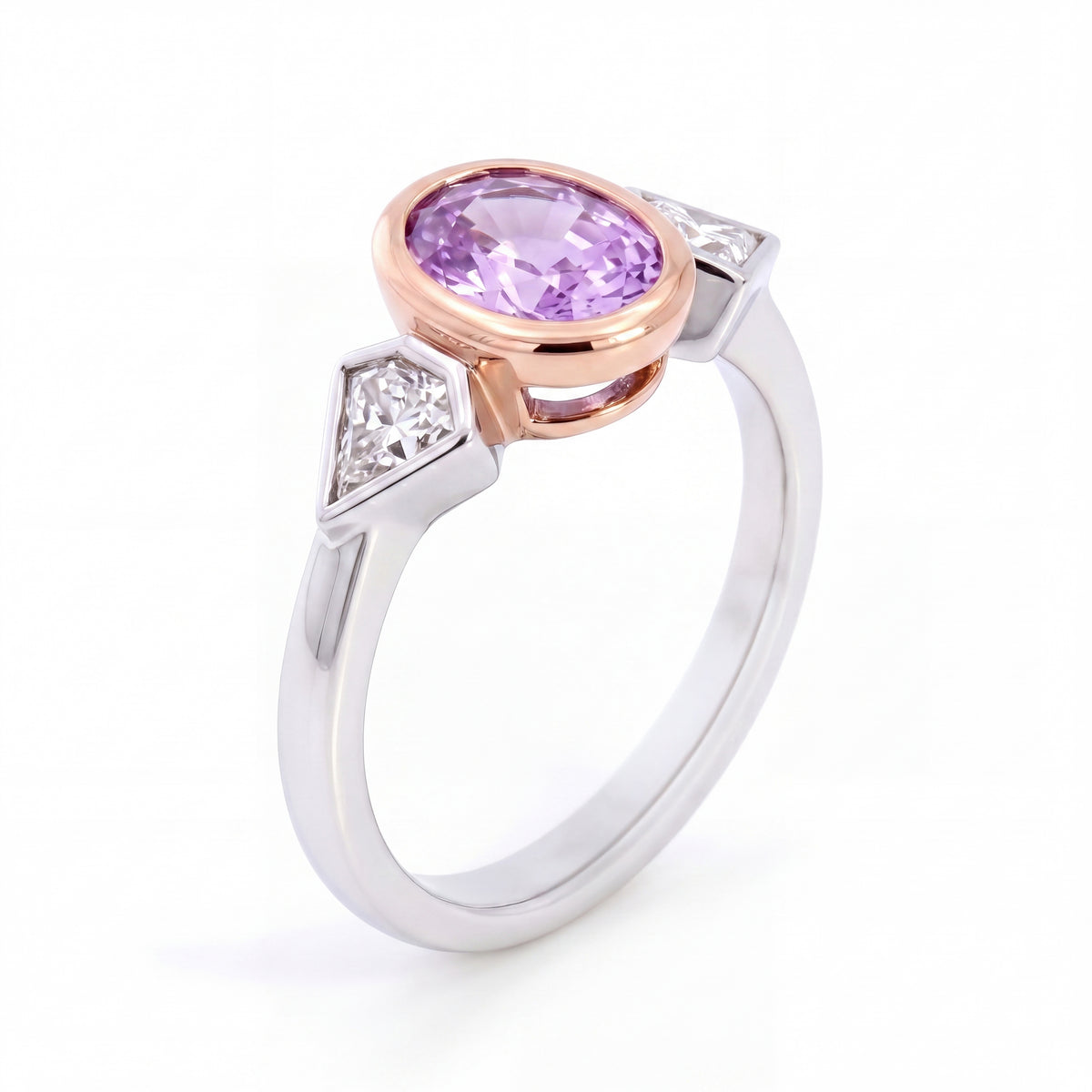 HANDCRAFTED PINK SAPPHIRE/DIAMOND RING