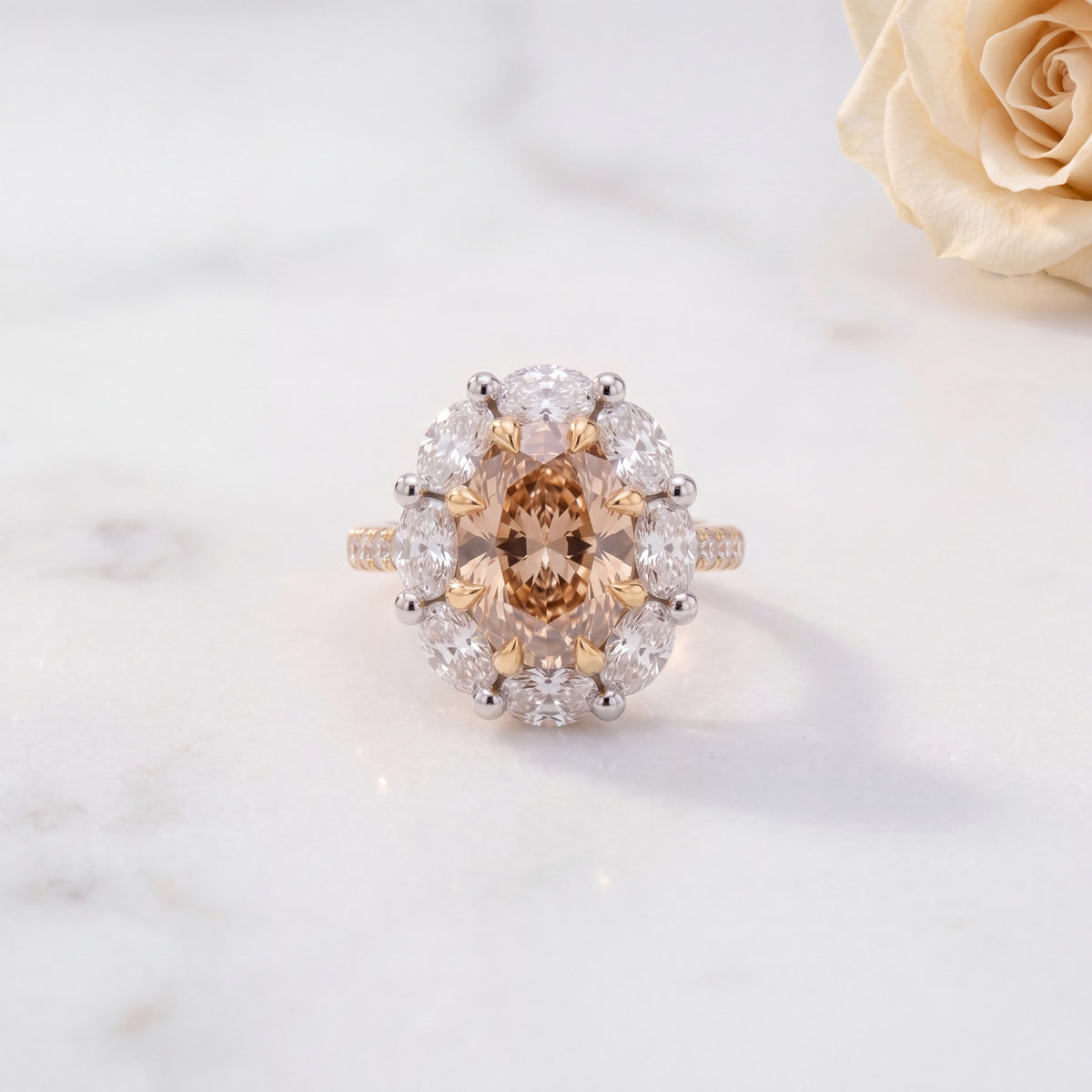 HANDCRAFTED CHAMPAGNE DIAMOND RING - DUNES
