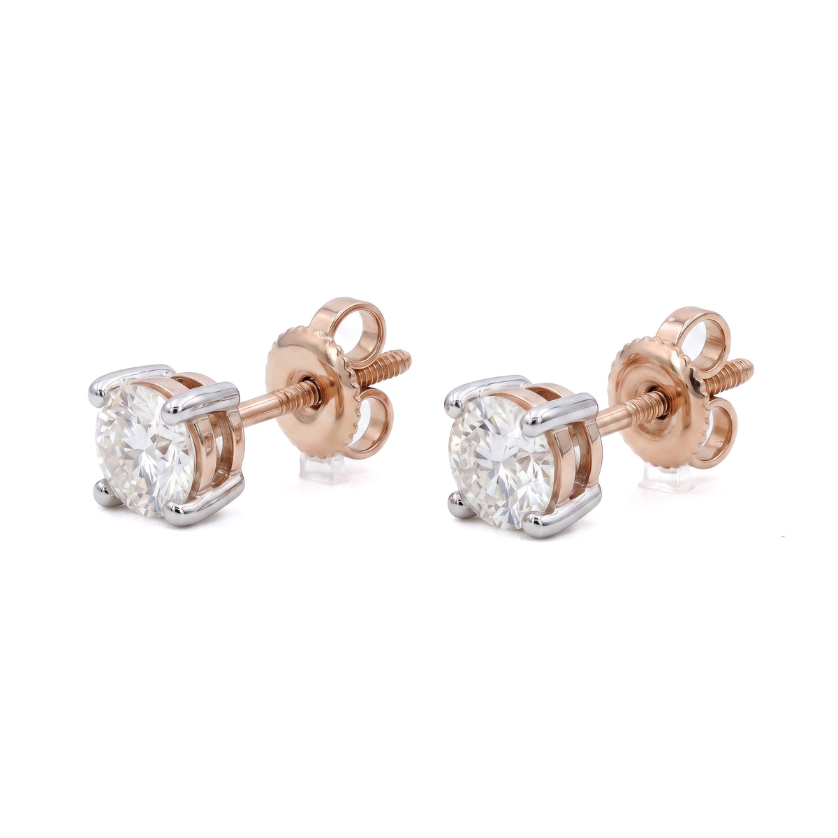 HANDCRAFTED 0.92CT DIAMOND STUD EARRINGS