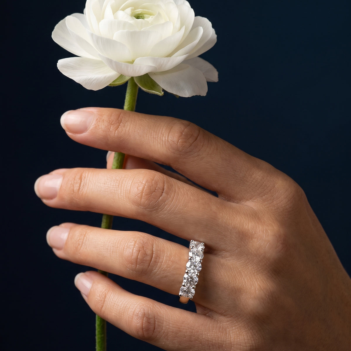 HANDCRAFTED 18CT YELLOW GOLD AND PLATINUM DIAMOND RING