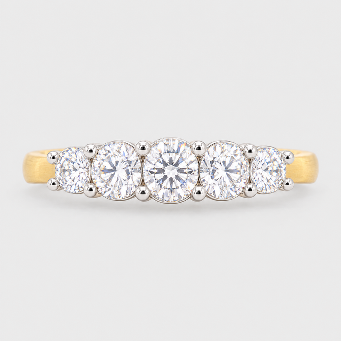 18ct Yellow Gold and Platinum Diamond Ring, front view