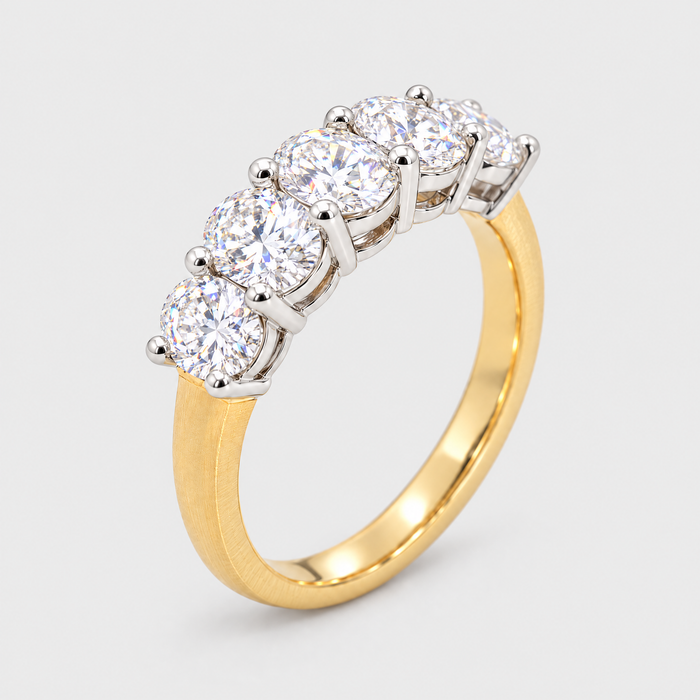 18ct Yellow Gold and Platinum Diamond Ring, front view