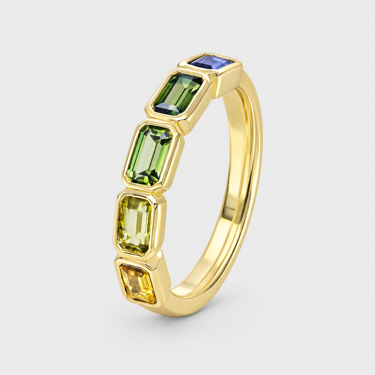 Multiple Coloured Sapphire Ring - Athena, front view