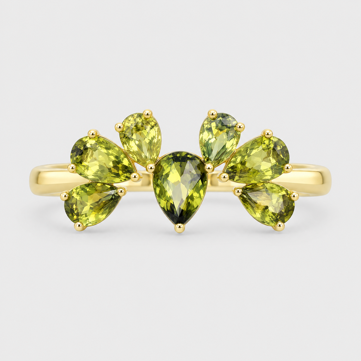 9ct Yellow Sapphire Ring - Gwenyth, front view