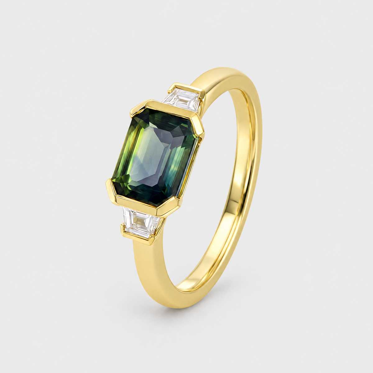 Parti Sapphire and Diamond Ring - Ethan, front view