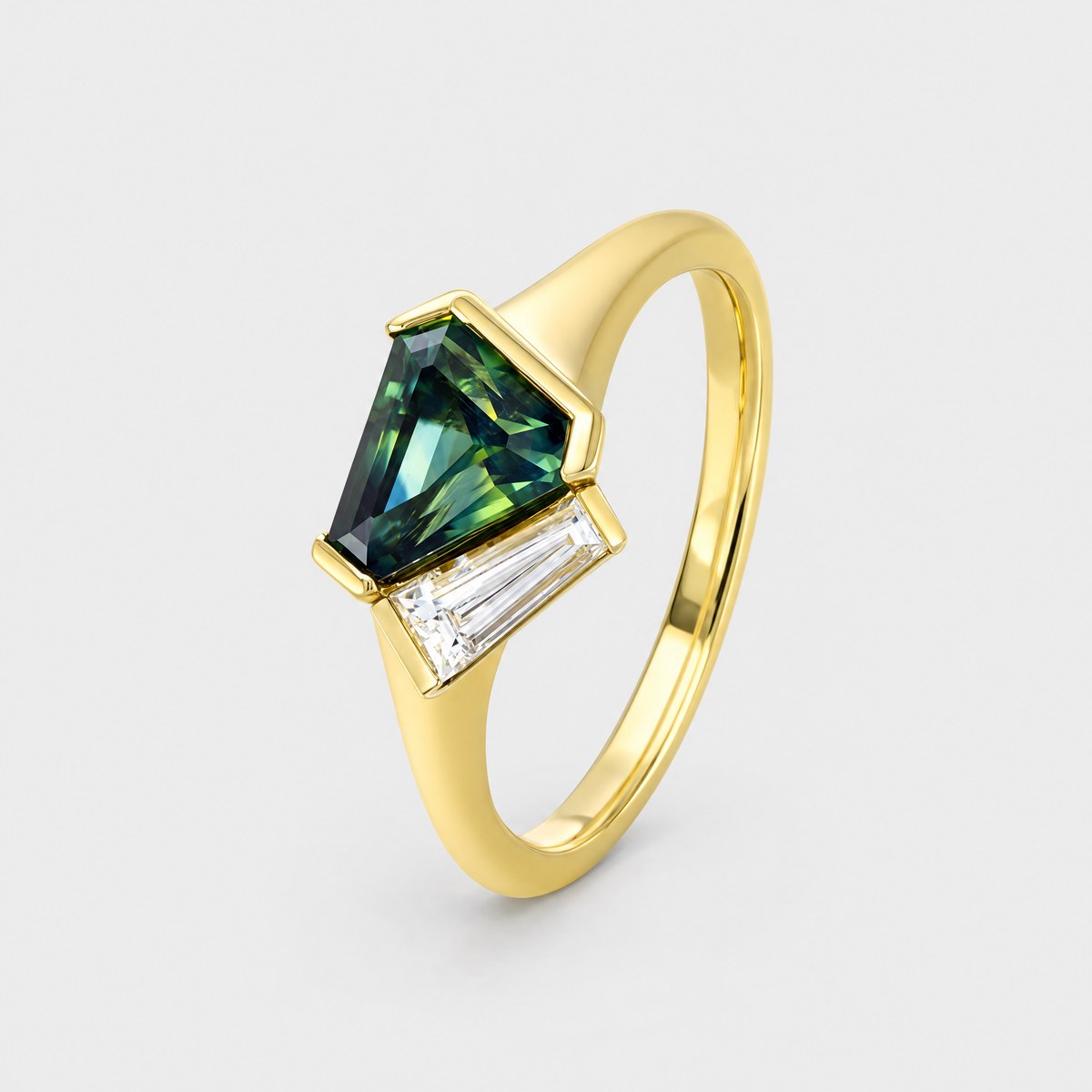 Parti Sapphire and Diamond Ring - Wren, front view