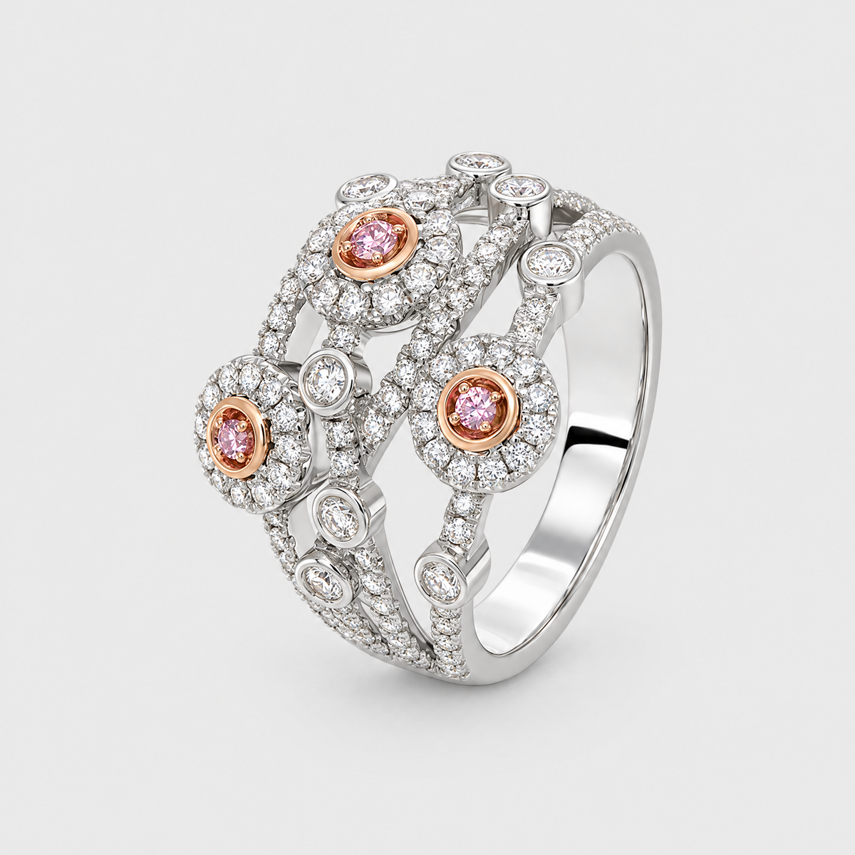 Argyle Pink Diamond Ring - Posy, front view