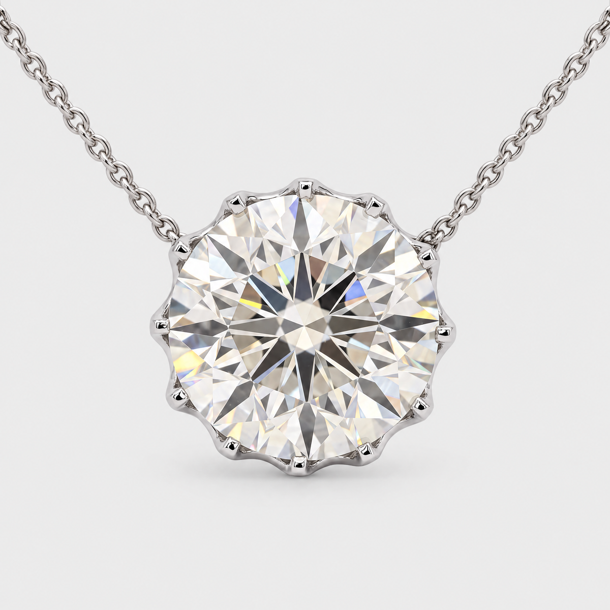 4.41ct Solitaire Diamond Pendant, front view
