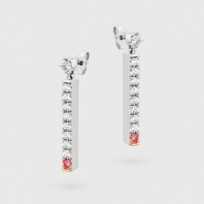 Argyle Pink Diamond Earrings - Desert Rose, front view
