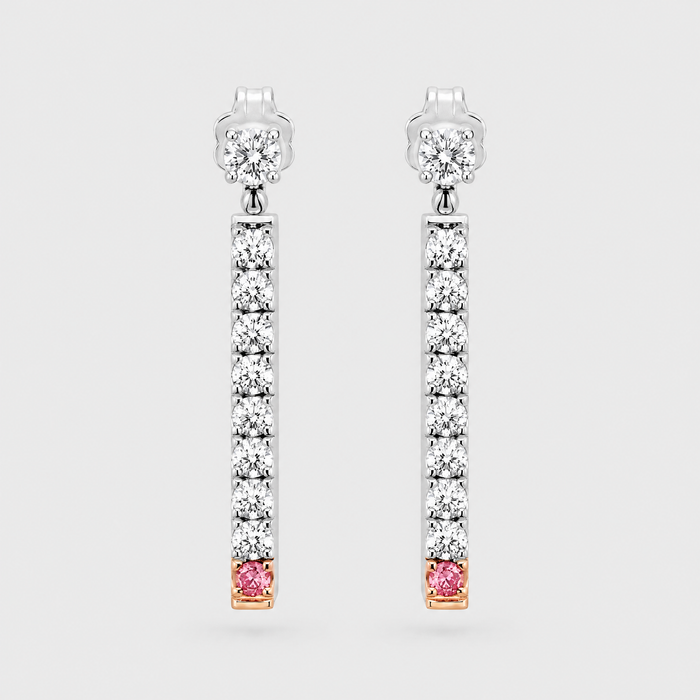 Argyle Pink Diamond Earrings - Desert Rose, front view