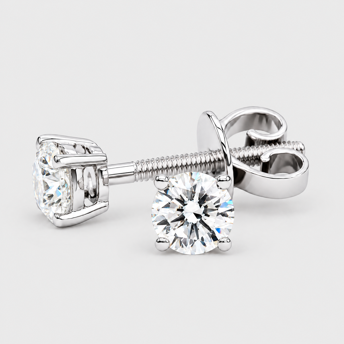 0.50ct Diamond Stud Earrings, front view