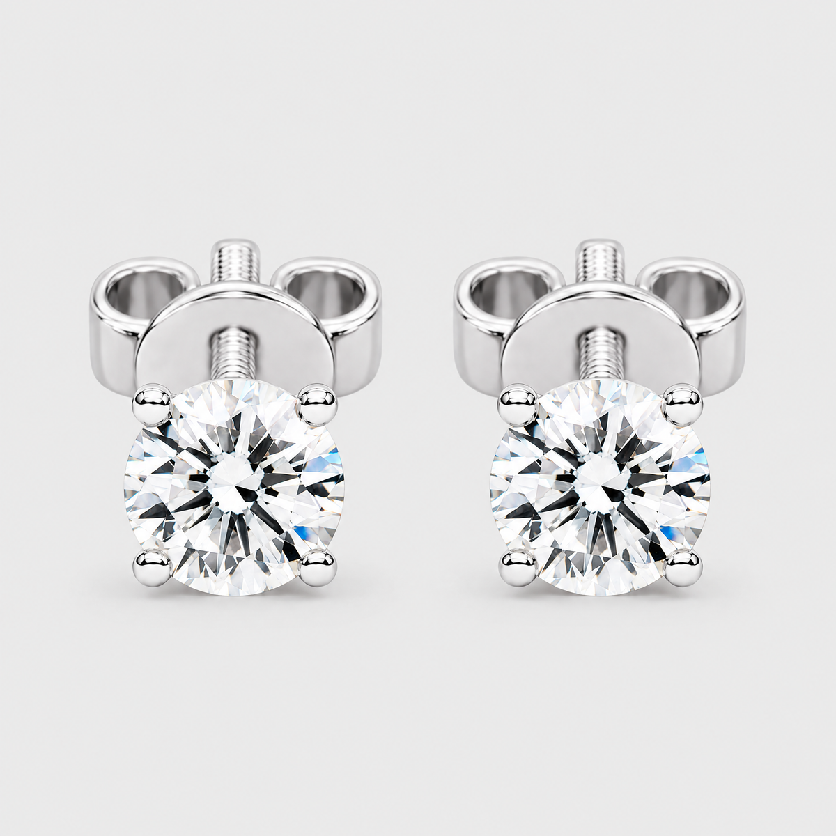 0.50ct Diamond Stud Earrings, front view