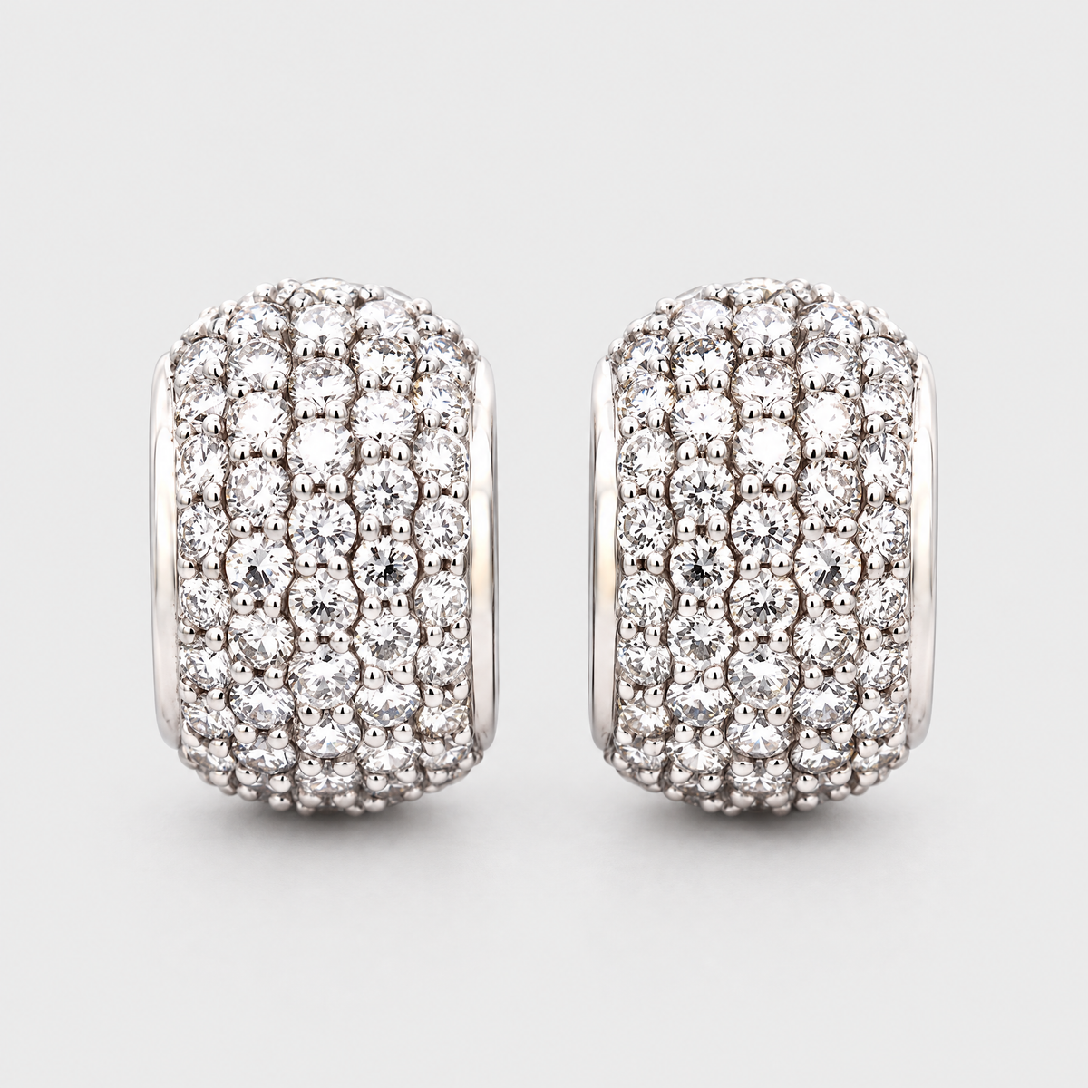 Diamond Huggie Earrings, front view