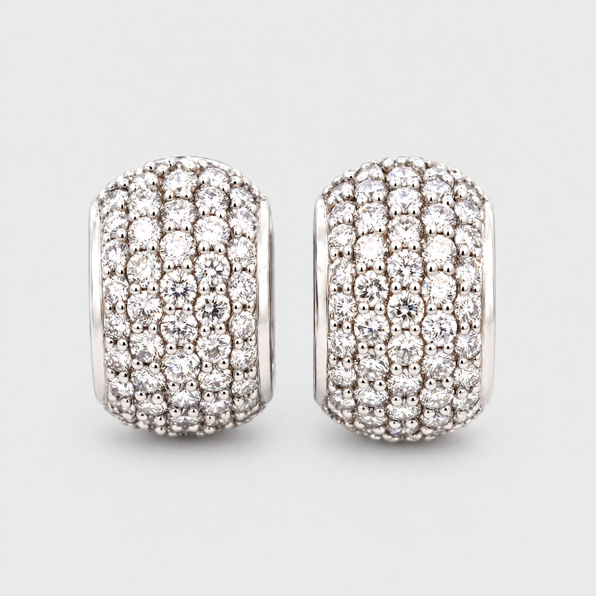 Diamond Huggie Earrings, front view