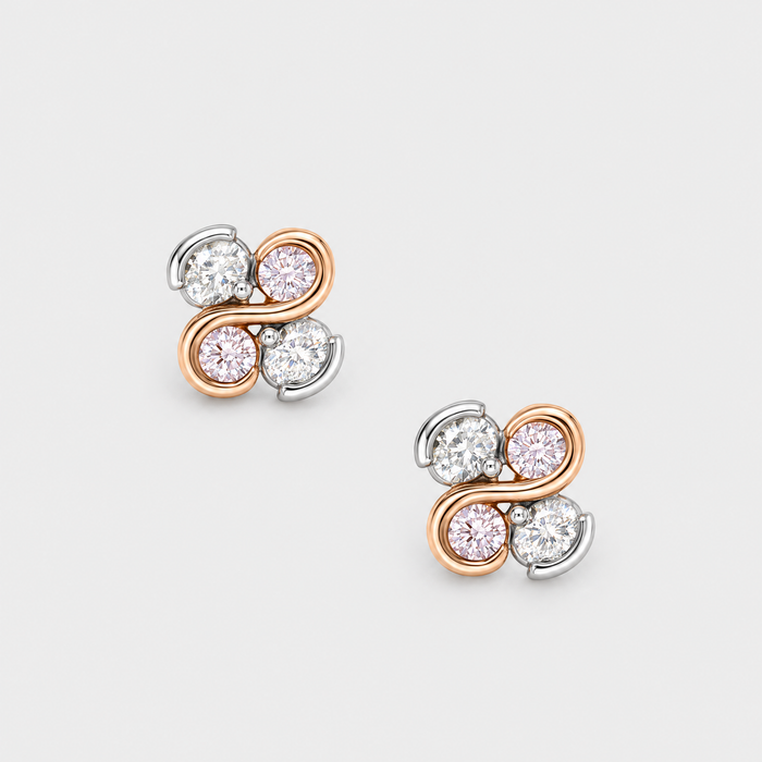 Argyle Pink Diamond Earrings - Brooke, front view