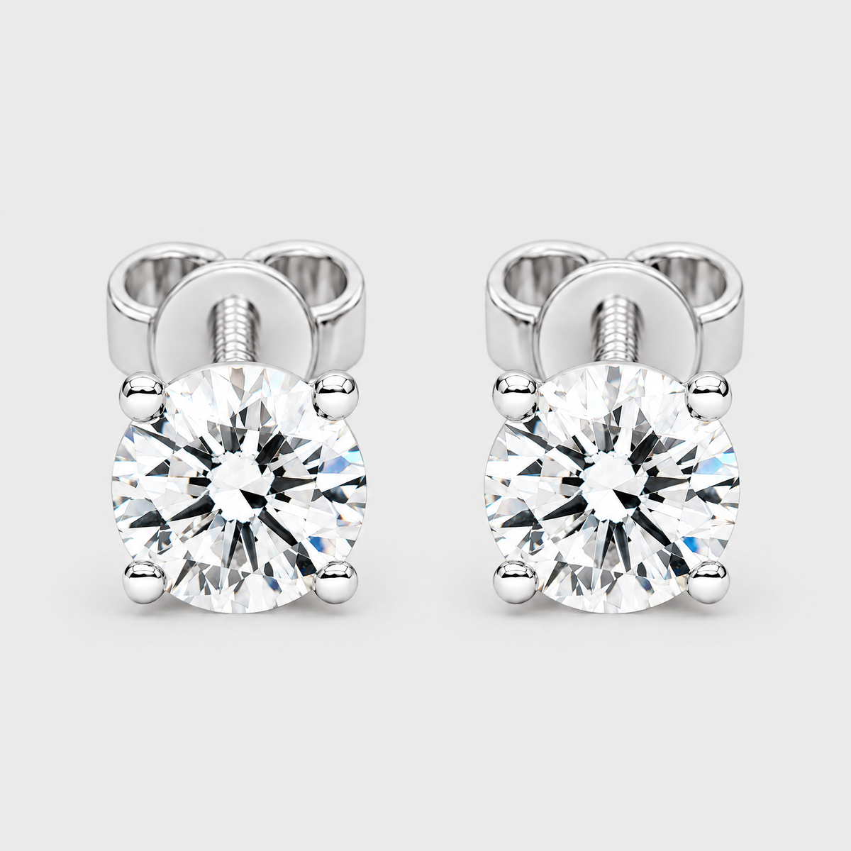 0.50ct Diamond Stud Earrings, front view