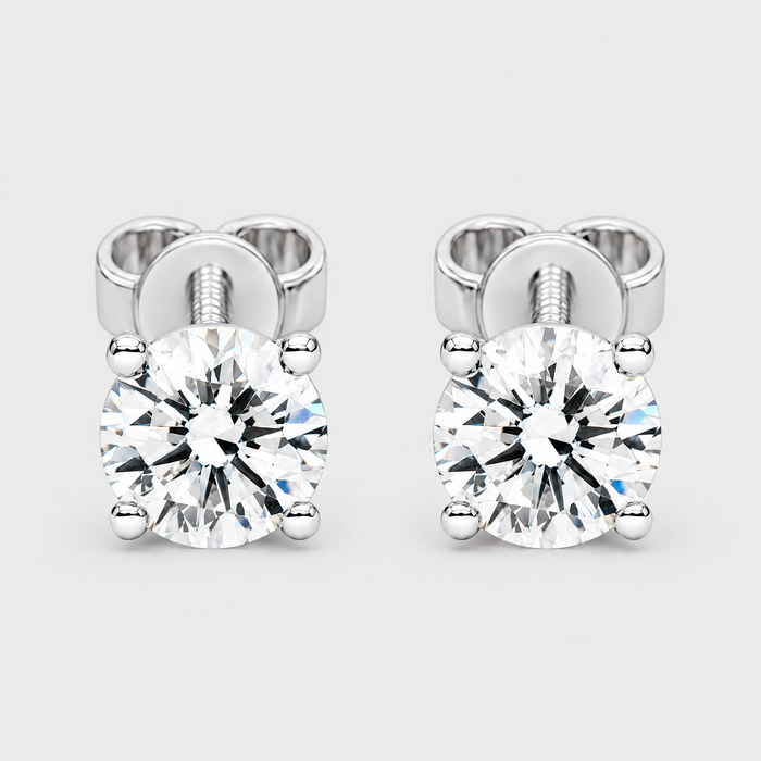 0.50ct Diamond Stud Earrings, front view