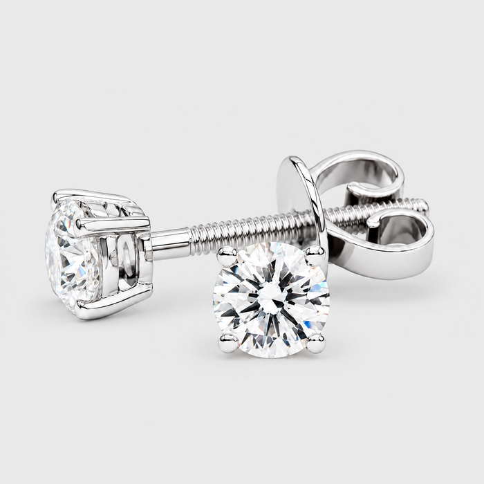 0.50ct Diamond Stud Earrings, front view