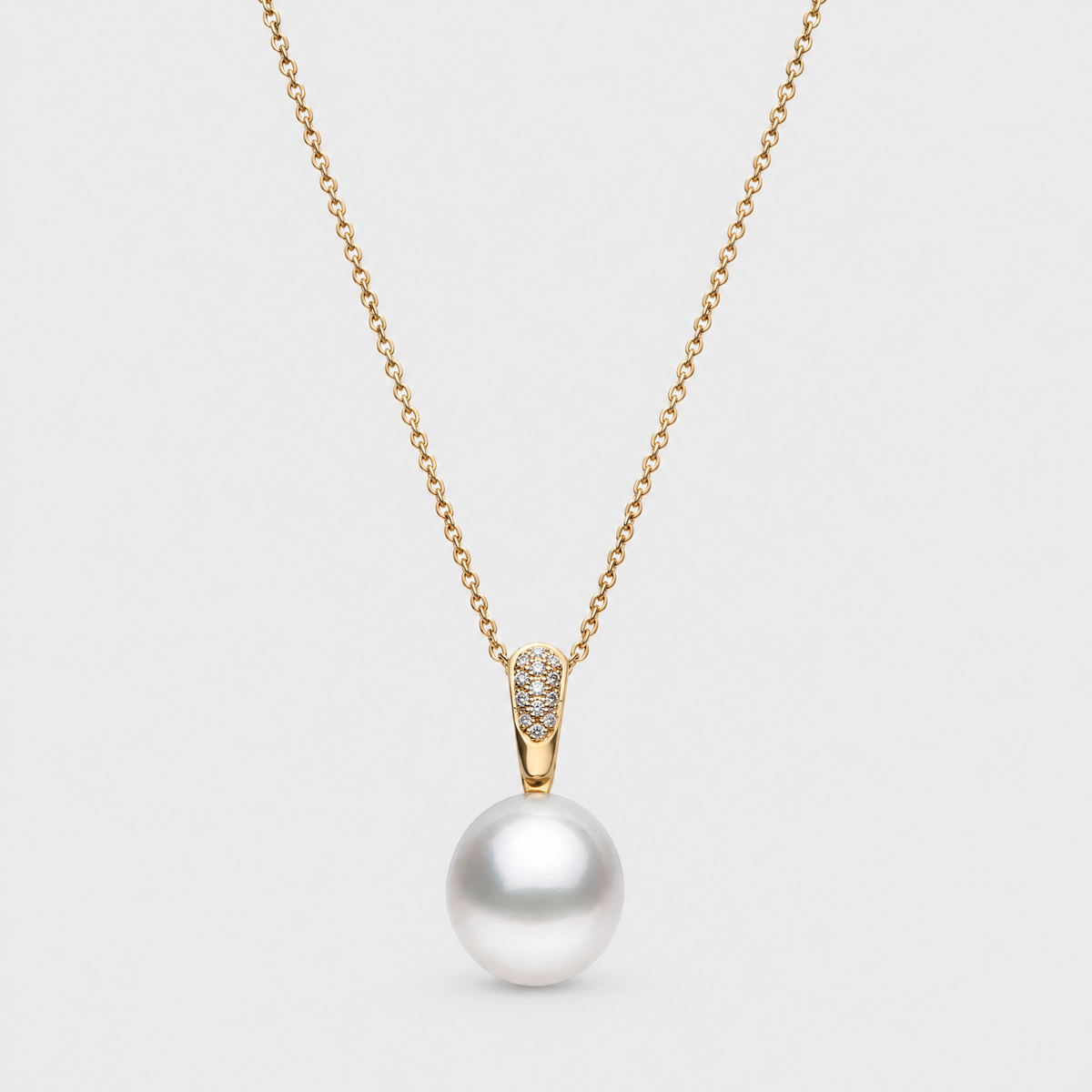 Autore Diamond and Pearl Enhancer Pendant, front view