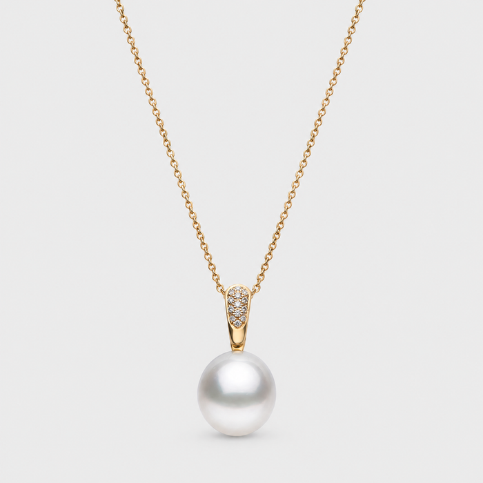 Autore Diamond and Pearl Enhancer Pendant, front view