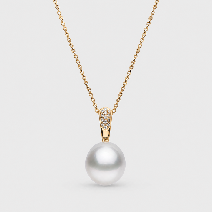 Autore Diamond and Pearl Enhancer Pendant, front view