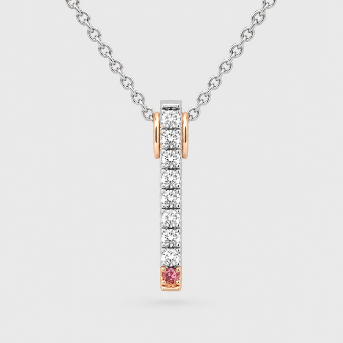 Argyle Pink Diamond Pendant - Desert Rose, front view