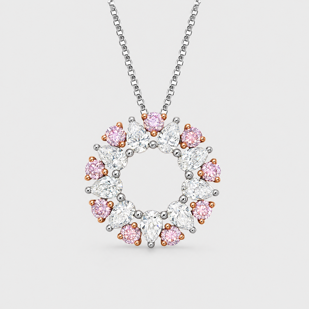 Argyle Pink Diamond Pendant - Fantasia, front view