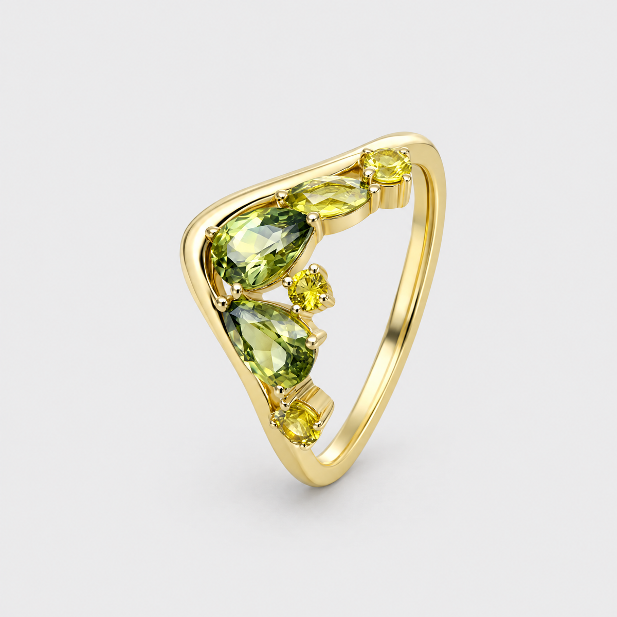 Yellow Sapphire Ring - Winslet, front view