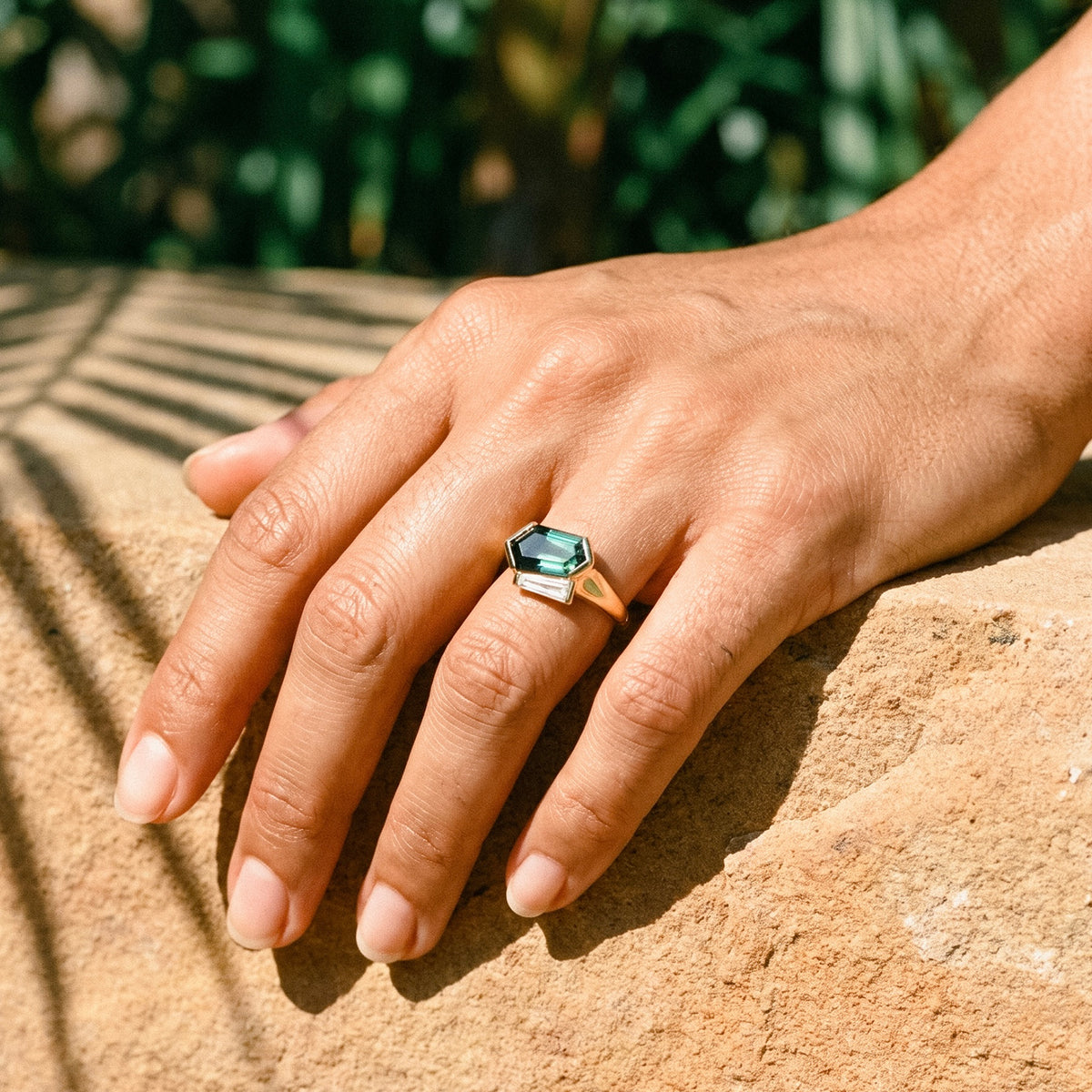 PARTI SAPPHIRE AND DIAMOND RING - FALLON