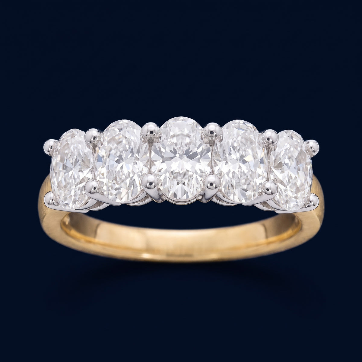 CRAFTED 18CT YELLOW GOLD AND PLATINUM DIAMOND RING