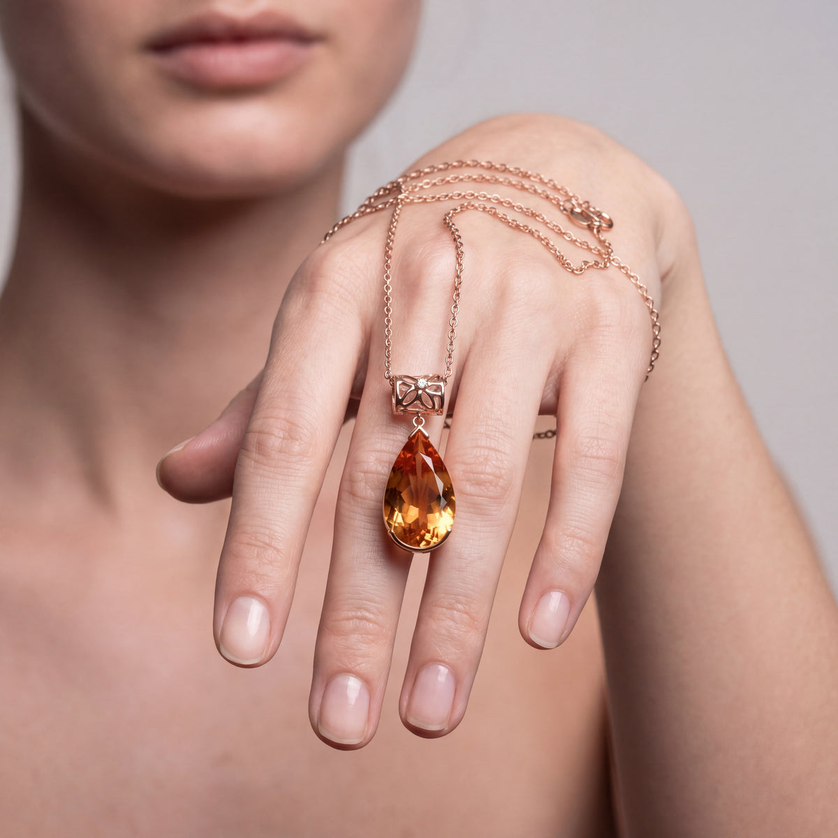 Handmade citrine and diamond pendant — custom jewellery crafted on-site NY2K Jewellers Sunshine Coast